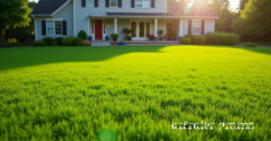 Healthy green lawn grown from hydroseeding