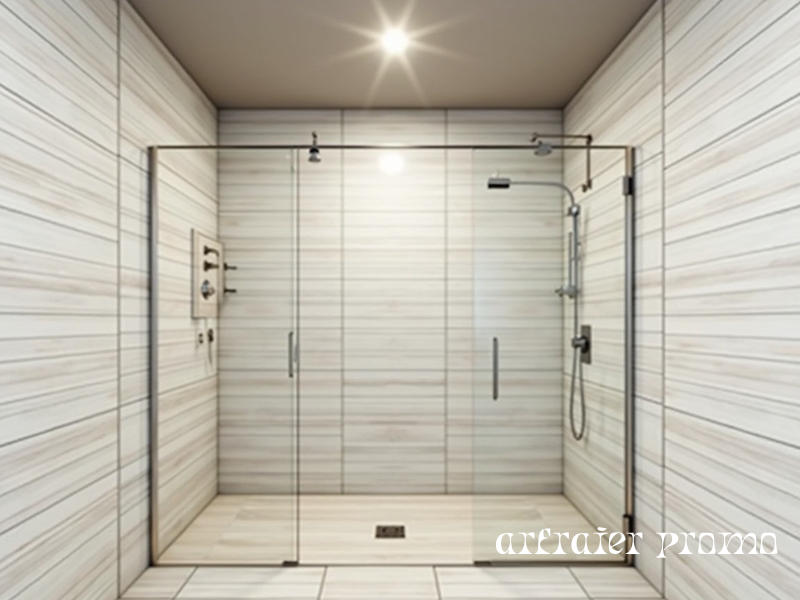 Minimalist Wood Tile Shower with Light Ash Finish