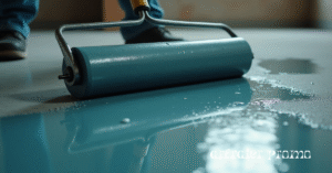 Applying sealer to protect concrete after cleaning