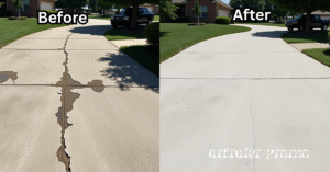 Before and after driveway cleaning results