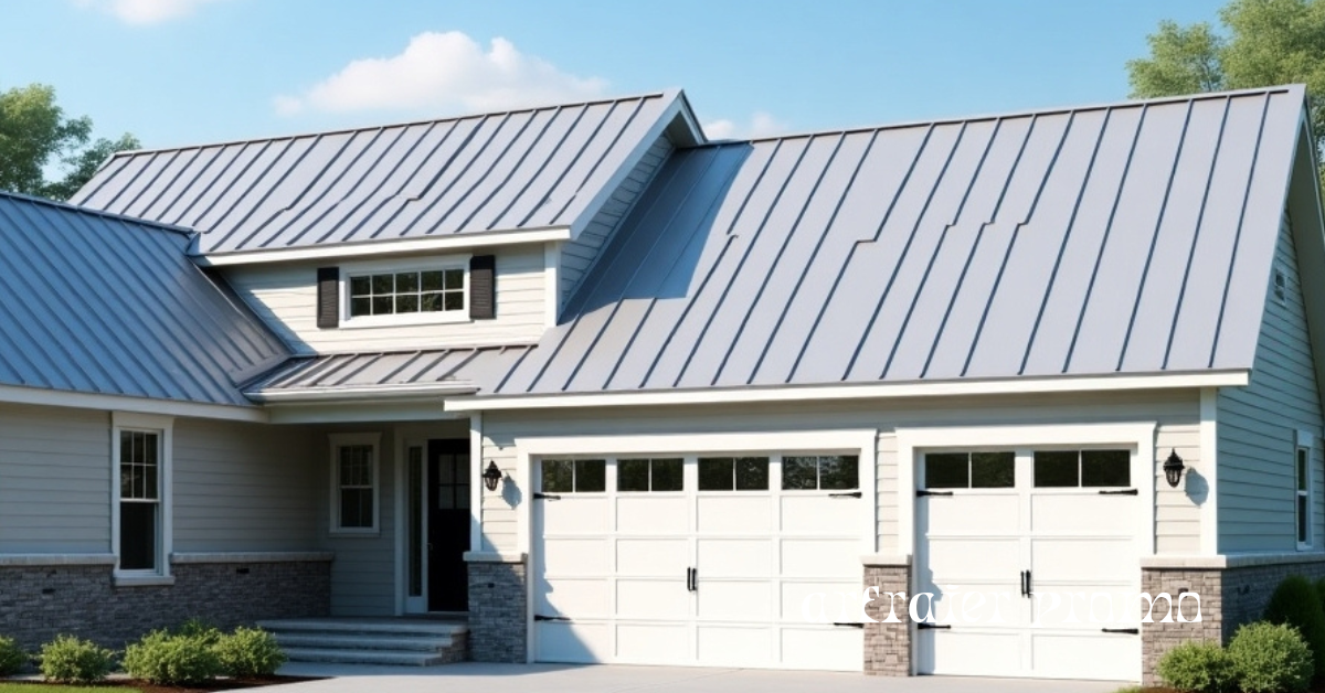 Modern home with a standing seam metal roof in 2025