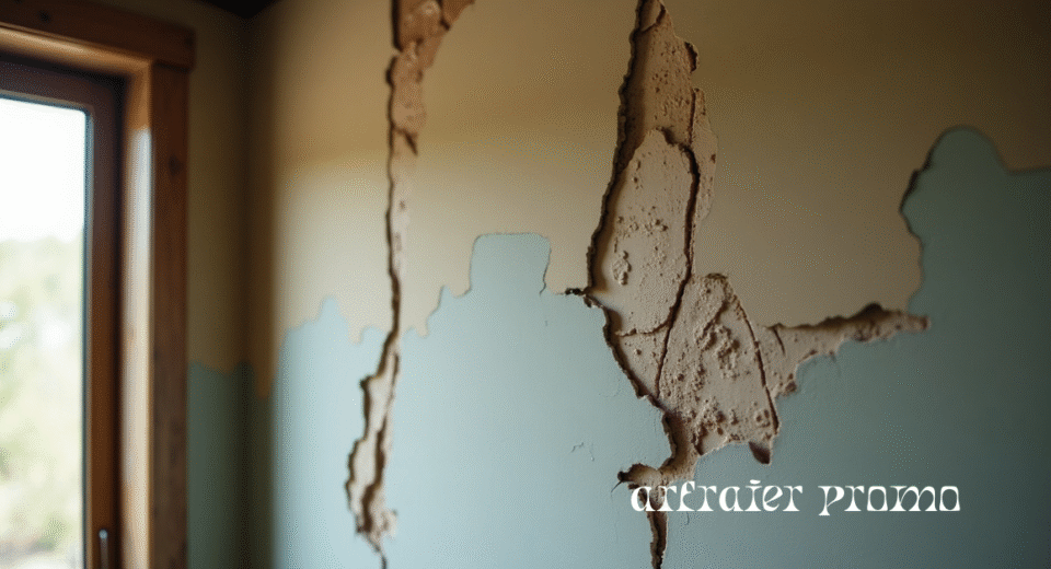 cracked interior wall near window