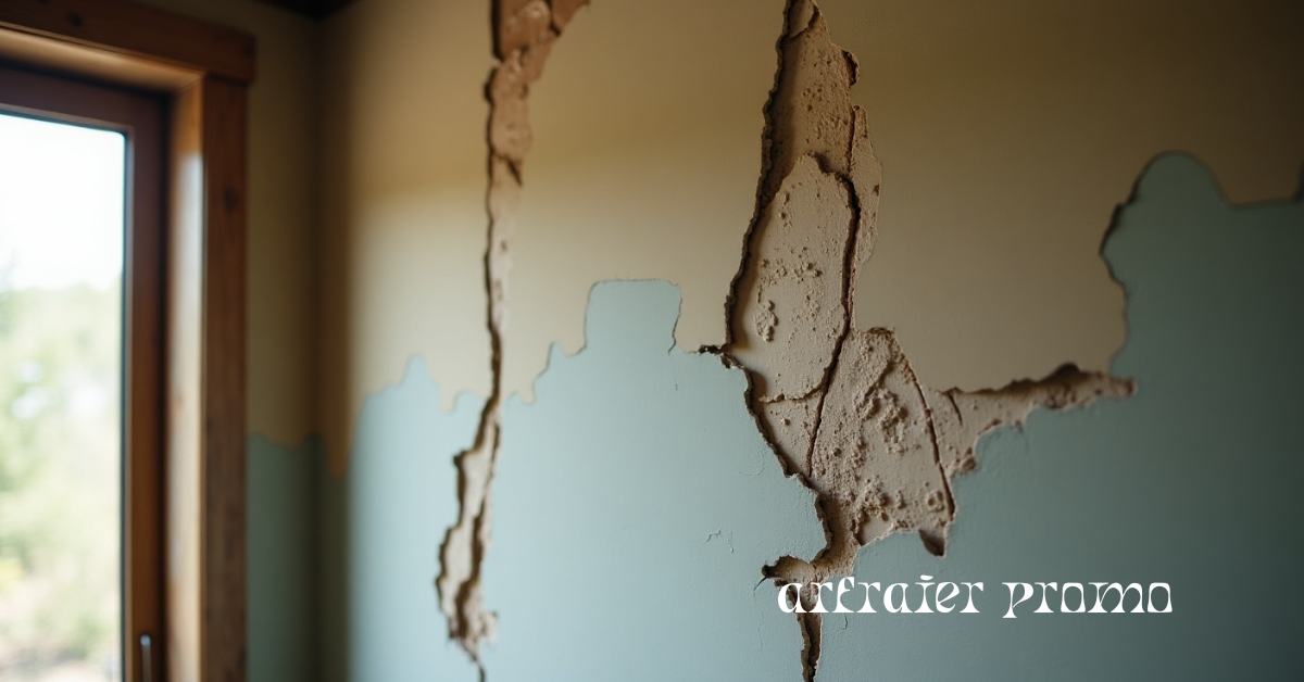 cracked interior wall near window