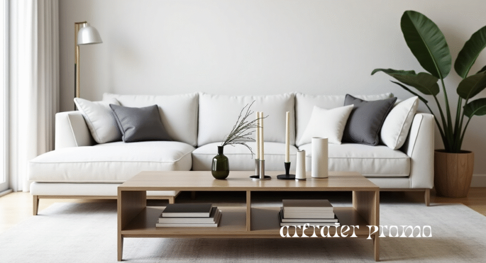 Standard coffee table size in modern living room