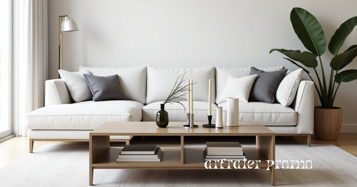 Standard coffee table size in modern living room