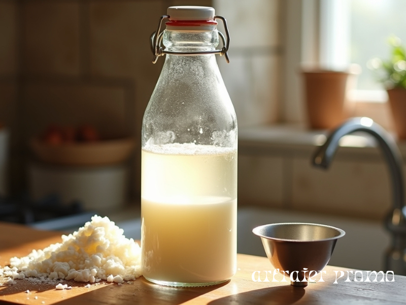 Homemade liquid laundry detergent in glass bottle