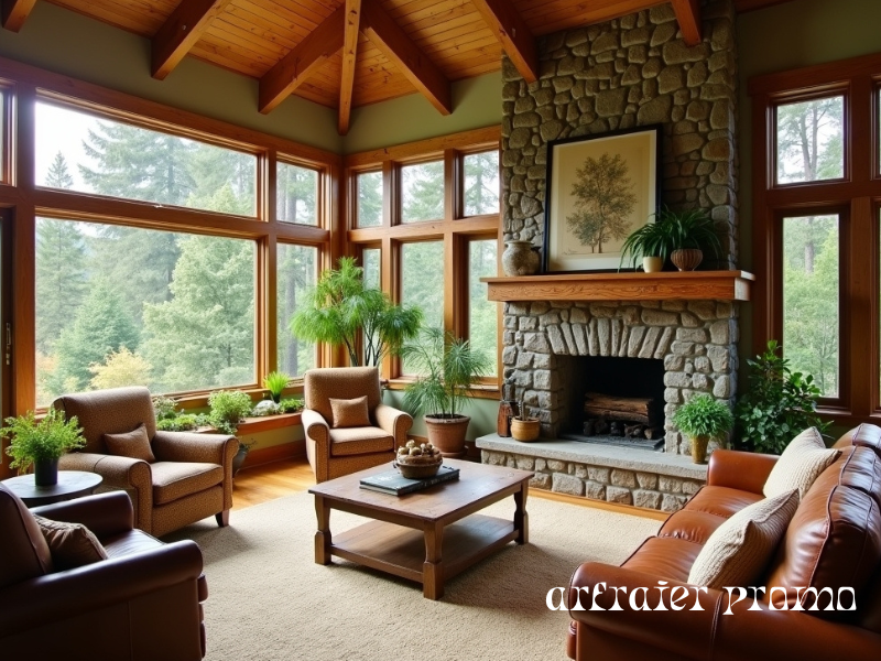 Craftsman Window Trim in a Cozy Living Room