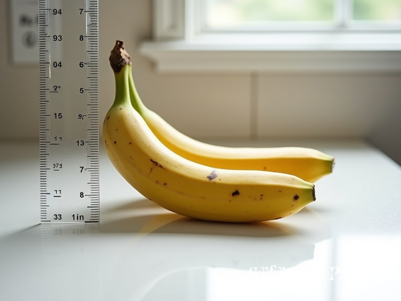 banana measured with a 5-inch ruler