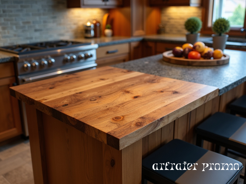 Mixed-Material Kitchen Island