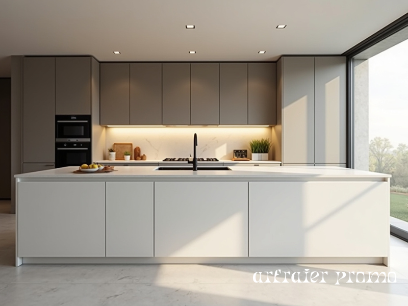 Quartz Waterfall Kitchen Island