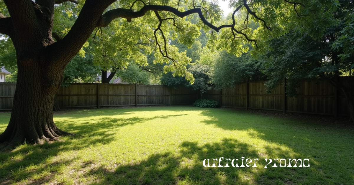 Patchy grass in a shaded backyard with minimal sunlight