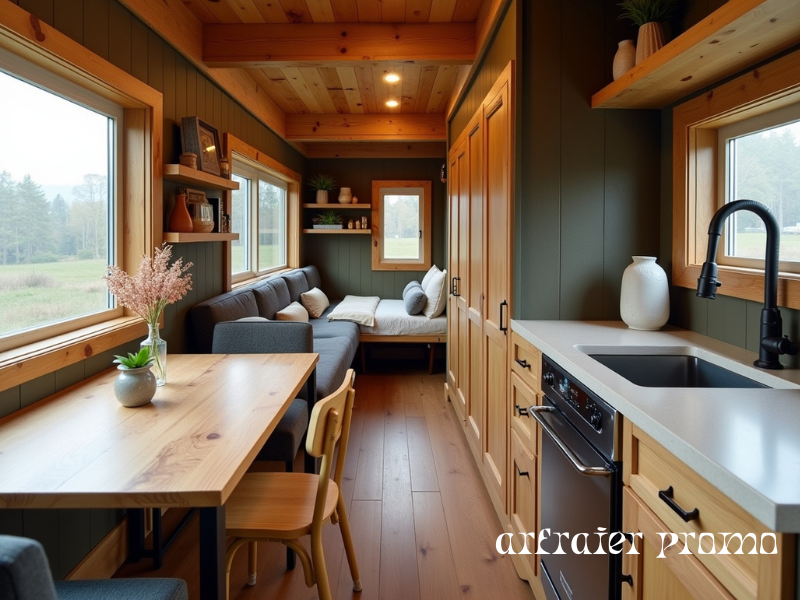Space-saving barndominium interior with smart storage solutions.