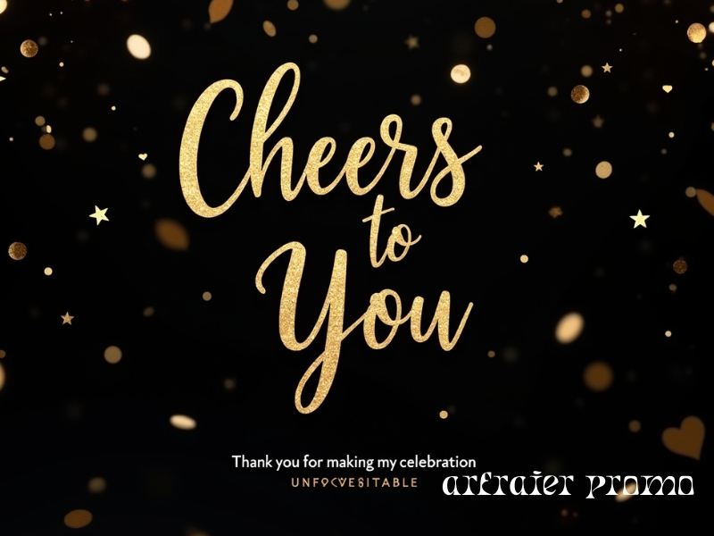 Black and gold celebration thank-you design