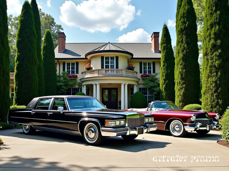 Dolly Parton’s Cadillac cars parked at her Tennessee estate.