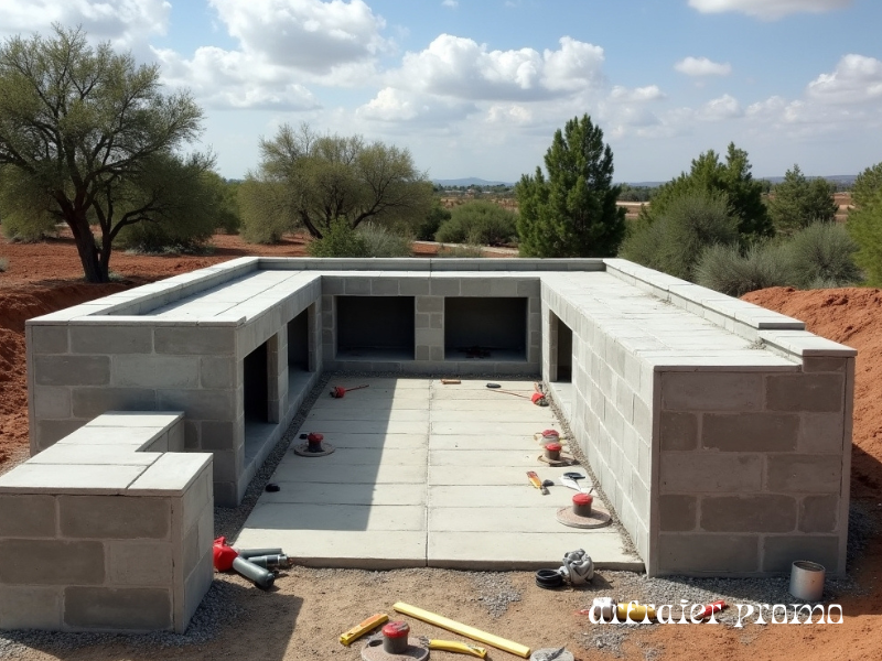 Building an outdoor kitchen with concrete blocks