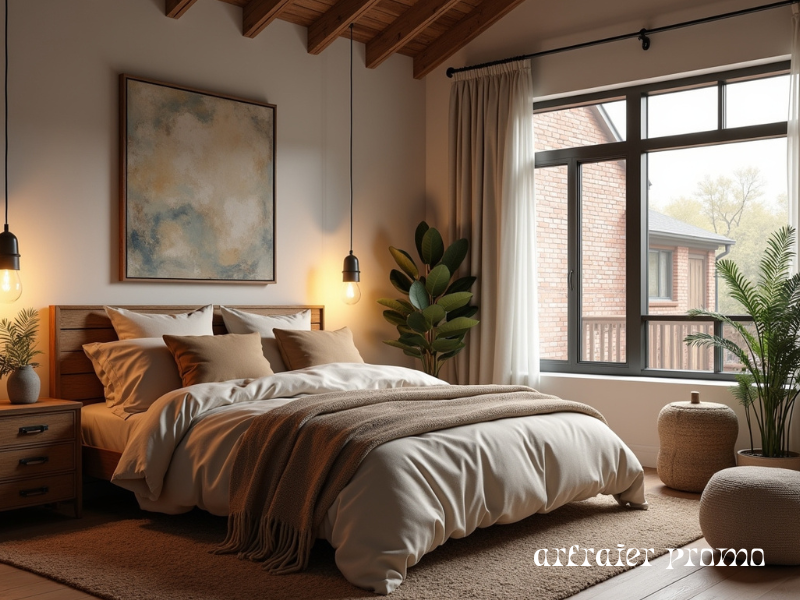 Morgan Wallen bedroom with cozy rustic design