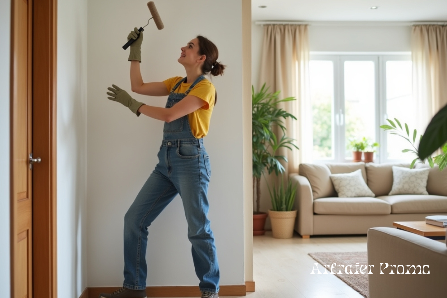 Landlord repairing and cleaning home before renting