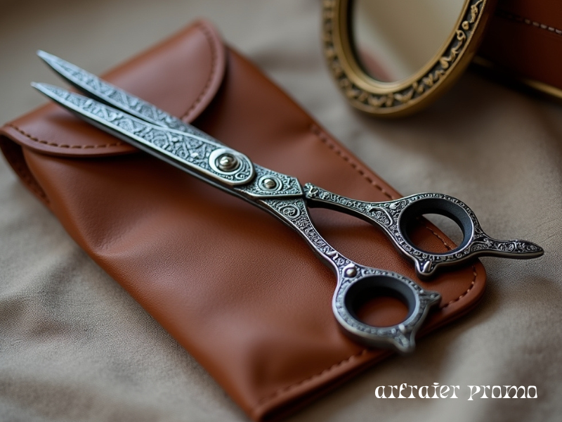 Traditional Persian grooming scissors with engraved handles.