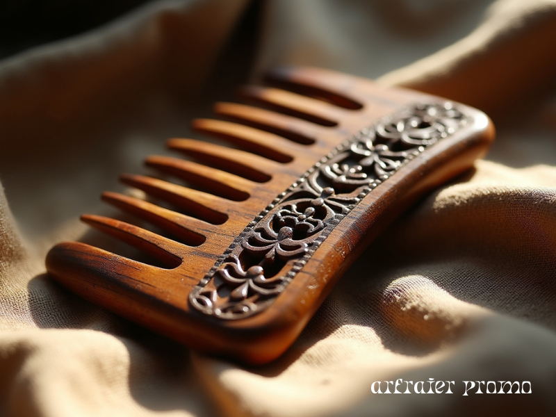 Handcrafted Persian wooden comb made from olive wood.