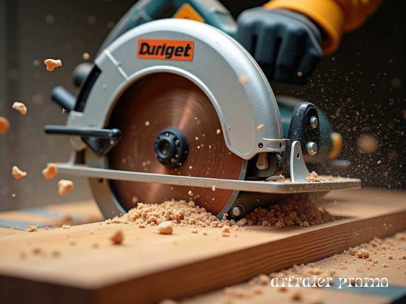 Circular saw cutting wood with speed and accuracy