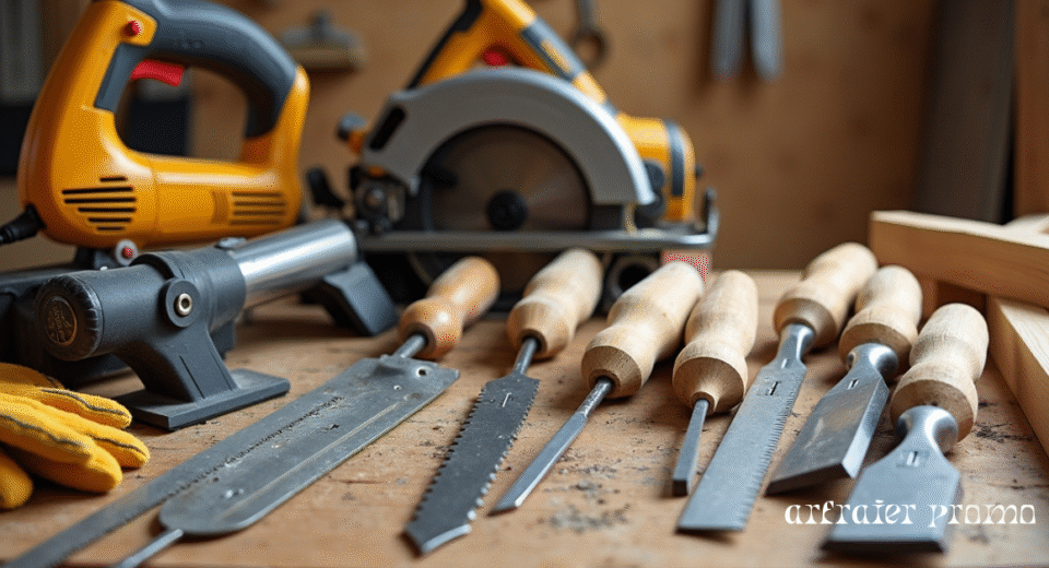 Collection of wood cutting tools