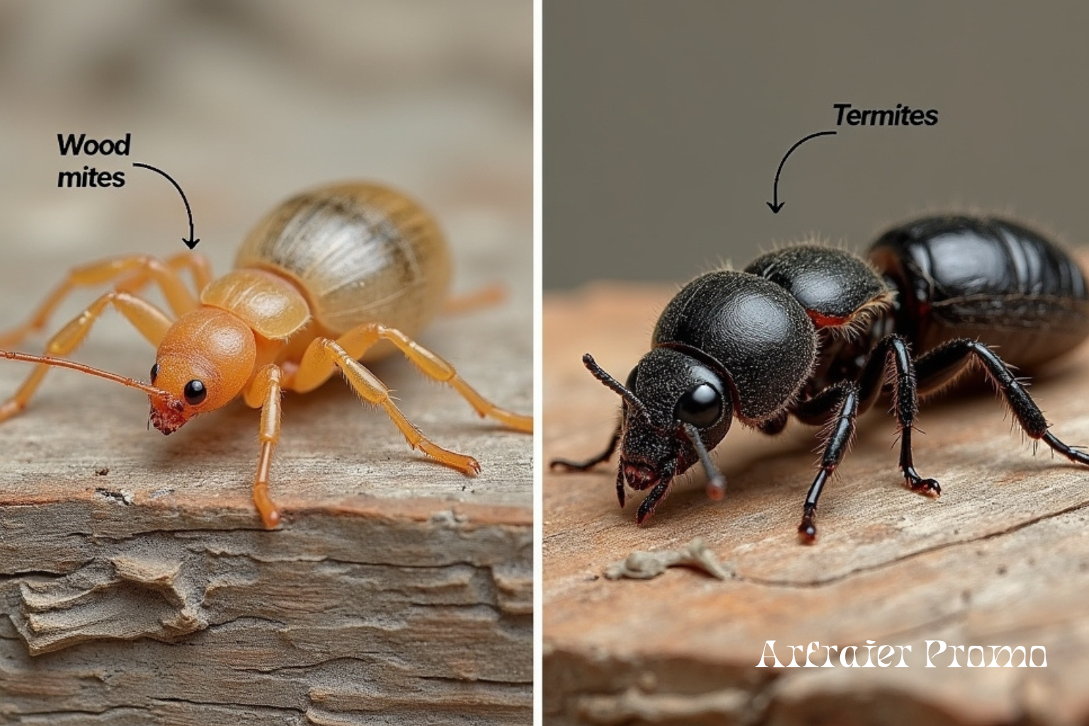 Wood mites vs termites on wood