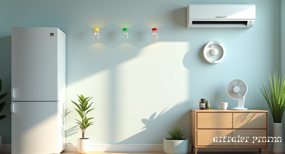 home appliances highlighting electricity usage and energy-saving practices